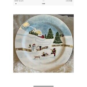 David Carter Brown Christmas Valley Stoneware Holiday 16.5" Serving Platter VTG